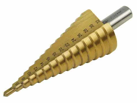EXTOL-CRAFT Vrták stupňovitý 4-32mm / stupňování po 2mm / 15 otvorů / stopka 10 mm