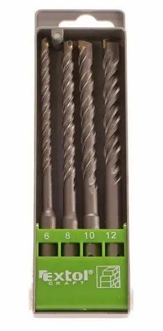 EXTOL-CRAFT Vrtáky SDS PLUS příklepové do betonu - sada 4ks / 6-12mm
