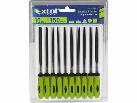 EXTOL-CRAFT Pilníky jehlové s plastovou rukojetí 150mm 10ks