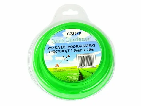 GEKO Struna do sekačky zelená zesílená 3.0mm 30m / hvězdicový profil / nylon 