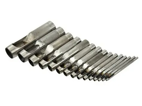 GEKO Děrovač kůže sada 15ks / 2-2.5-3.2-4-4.8-5.5-6.4-8-9.5-11-12.7-14-15.8-19-22mm 