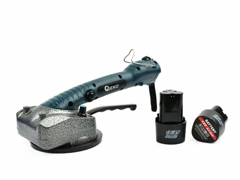 GEKO G80671 / Aku vibrační přísavka na obklady a dlažby 128 mm / 12V / průměr přísavky 128 mm / 2x aku