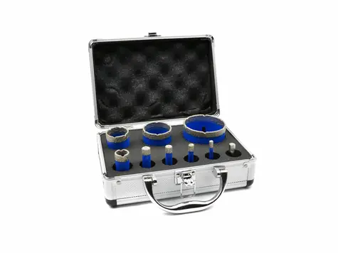 GEKO Korunkový vrták diamantový sada 9ks / 6-68mm 