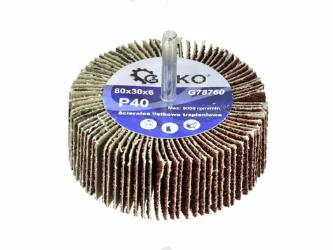 GEKO G78762 / Brusný kotouč se stopkou / 80 x 30 x 6 mm / P80