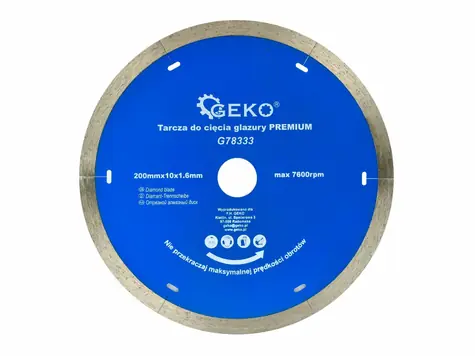 GEKO G78333 / Řezný kotouč diamantový celoobvodový / 200 x 10 x 22.2 mm