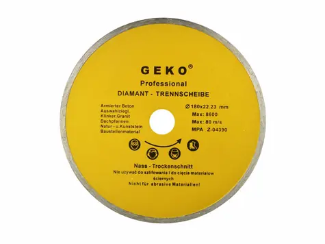GEKO G00243 / Řezný kotouč diamantový celoobvodový / 180 x 8 x 22.2 mm