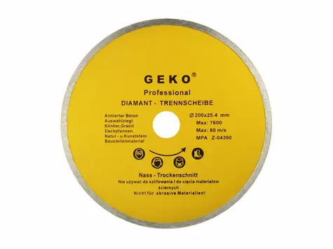 GEKO G00249 / Řezný kotouč diamantový celoobvodový / 200 x 8 x 25.4 mm