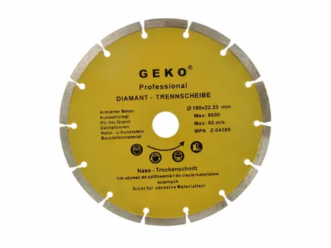 GEKO G00252 / Řezný kotouč diamantový segmentový / 180 x 8 x 22.2 mm