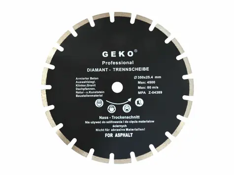 GEKO G00279 / Řezný kotouč diamantový segmentový / 350 x 10 x 25.4 mm