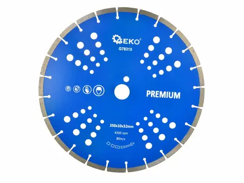 GEKO G78315 / Řezný kotouč diamantový segmentový / 350 x 10 x 32 mm