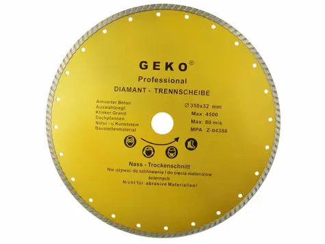GEKO G00266 / Řezný kotouč diamantový Turbo / 350 x 8 x 32 mm