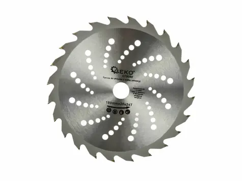 GEKO G78040 / Pilový kotouč vidiový s otvory / 180 x 20 mm / 24T