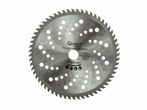 GEKO G78046 / Pilový kotouč vidiový s otvory / 185 x 20 mm / 60T