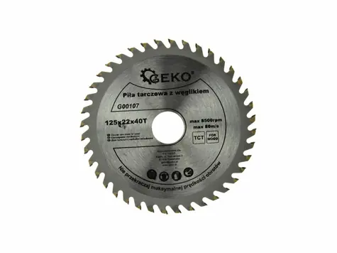 GEKO G00107 / Pilový kotouč vidiový / 125 x 22 mm / 40T