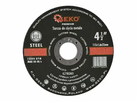 GEKO G78203 / Řezný kotouč na kov / 115 x 1.6 x 22.2 mm