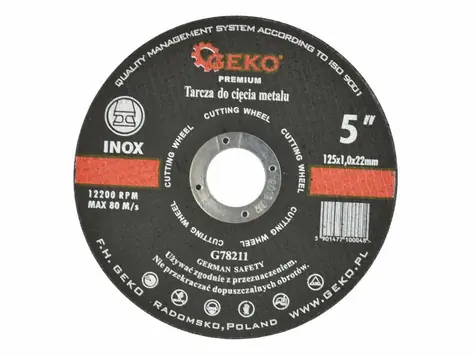 GEKO G78211 / Řezný kotouč na kov / 125 x 1 x 22.2 mm
