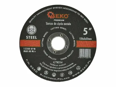 GEKO G78213 / Řezný kotouč na kov / 125 x 1.6 x 22.2 mm