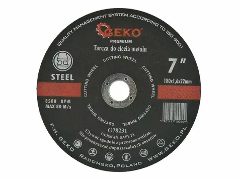GEKO G78231 / Řezný kotouč na kov / 180 x 1.6 x 22.2 mm