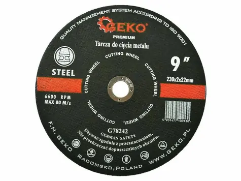 GEKO G78242 / Řezný kotouč na kov & ocel / 230 x 2 x 22.2 mm