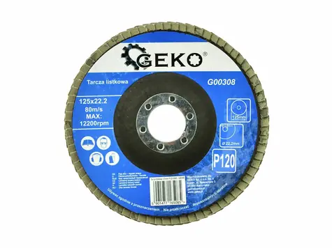 GEKO G00308 / Lamelový kotouč z oxidu hlinitého / 125 x 22.2 mm / P120