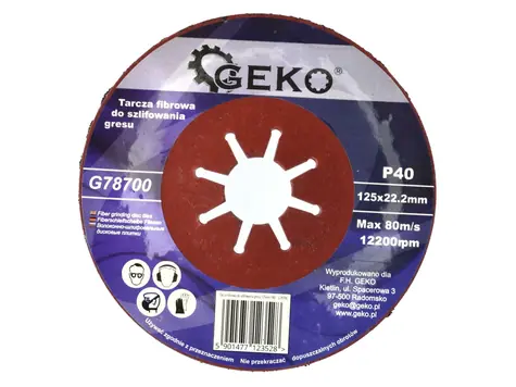 GEKO G78700 / Brusný kotouč / 125 x 1.8 x 22.2 mm / P40