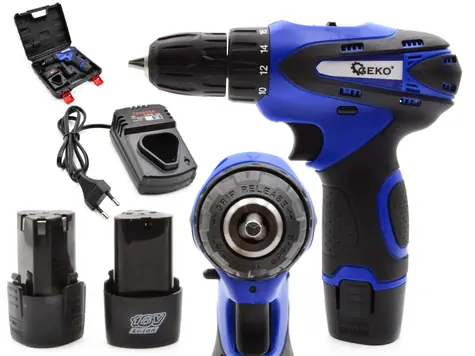 GEKO G80653 / Aku šroubovák s příslušenstvím / 18V / 2x 1.5Ah
