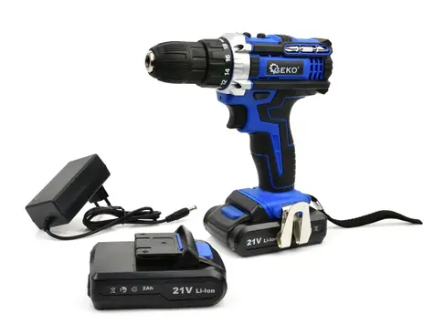 GEKO G80655 / Aku šroubovák s příslušenstvím / 21V / 2x 2.0Ah