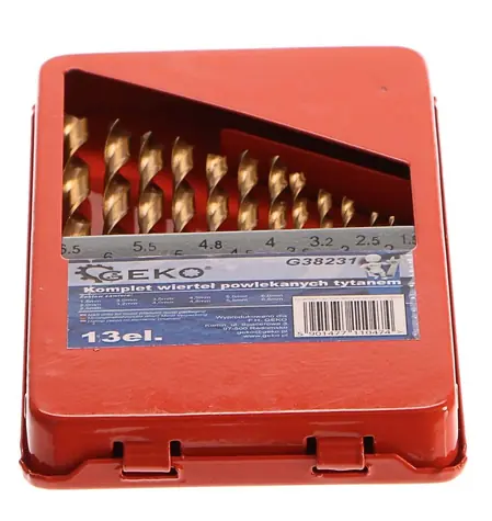 GEKO Sada vrtáků do kovu v krabičce HSS 1.5-6.5 mm 13 ks
