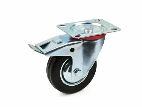 GEKO Náhradní otočné kolečko gumové s brzdou 100mm 