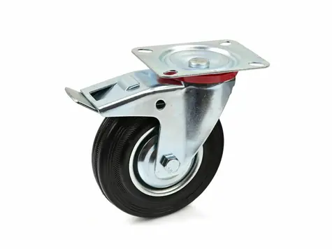 GEKO Náhradní otočné kolečko gumové s brzdou 125mm 