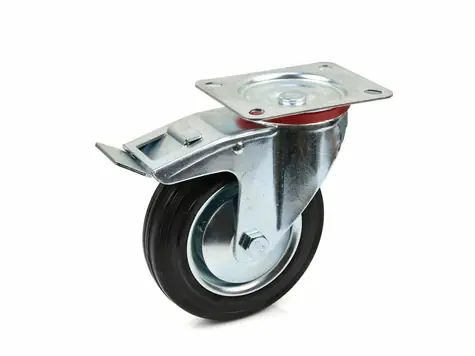 GEKO Náhradní otočné kolečko gumové s brzdou 160mm 