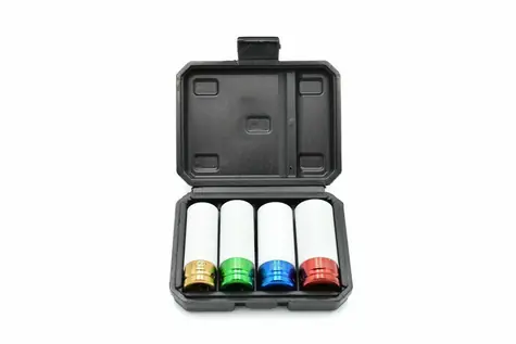 GEKO Rázová hlavice z lehkých slitin 4 ks / 17 mm | 19 mm | 21 mm | 22 mm 