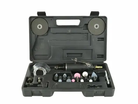 GEKO Pneumatická přímá bruska s příslušenstvím / 3 nebo 6mm / 1/4