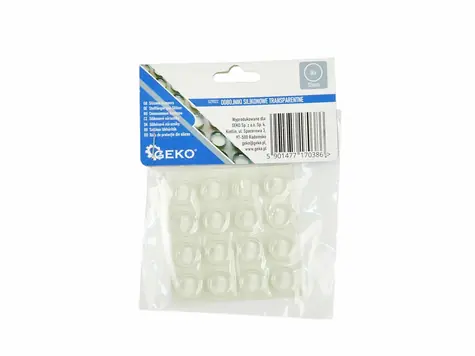 GEKO Transparentní silikonové dorazy/podložky | kulaté | na nábytek 12mm 16ks 