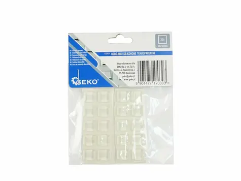 GEKO Transparentní silikonové dorazy/podložky | obdélníkové | na nábytek 10x10mm 20ks 