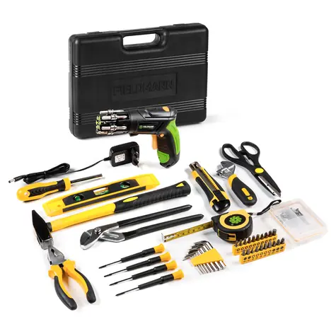 FIELDMANN FDG 5018-108AR+FDS10102 / Sada nářadí s aku šroubovákem 