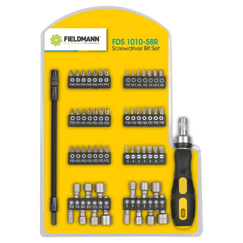 FIELDMANN FDS 1010-58R / Šroubovák+bity 58 ks