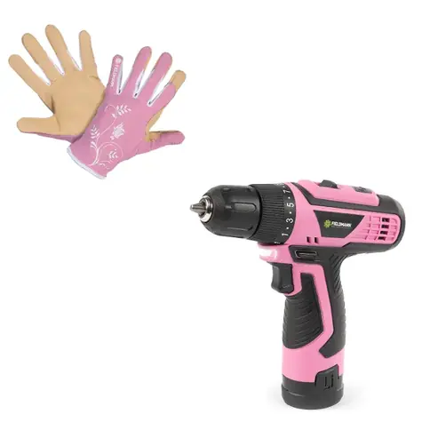 FIELDMANN FDV 10249-A + FZO 2110 / Aku vrtačka + rukavice / 12V / 1500mAh / 1400 min-1 / 22 Nm