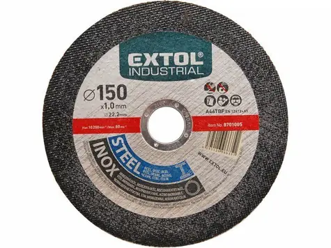 EXTOL-INDUSTRIAL Kotouč řezný na ocel/nerez 115x1.0x22.2mm 