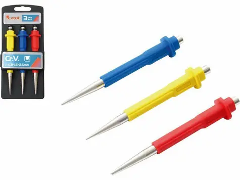 EXTOL-PREMIUM Důlčíky sada 3ks / 0.8-1.5-2.5mm / délka 125mm / CrV 