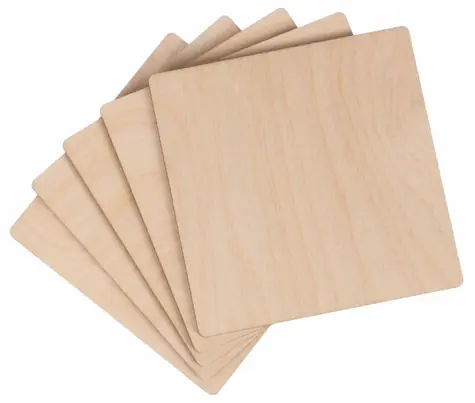 SIXTOL CREATIVE WOOD SET 5 / Dřevěné destičky / 10 x 10 cm 