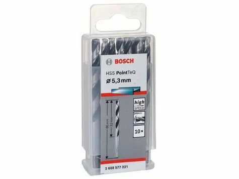 BOSCH Spirálový vrták HSS PointTeQ 5.3 mm sada 10ks