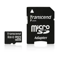 Transcend Micro SDHC karta 8GB Class 10 + adaptér