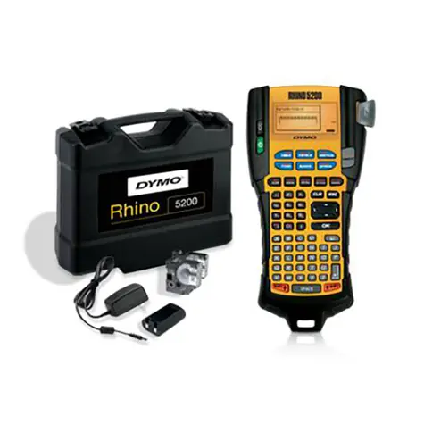 Dymo RHINO 5200 - kufříková sada / Průmyslová tiskárna samolepicích štítků / šíře pásky: D1 6 & 9 &12 & 19 mm