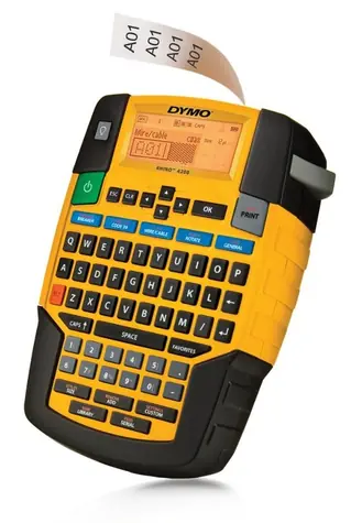 Dymo RHINO 4200 + páska 12mm bílá / Průmyslová tiskárna samolepicích štítků / šířka pásky: 6 9 12 & 19mm / Bez zdroje