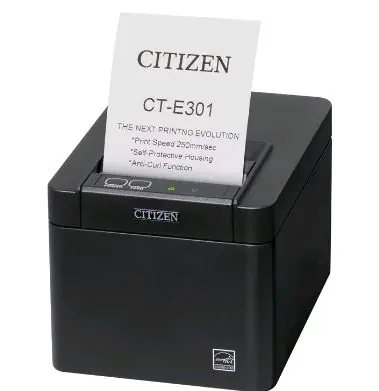 Citizen CT-E301 černá / pokladní / 80mm / Termotiskárna / 203dpi / USB / řezačka