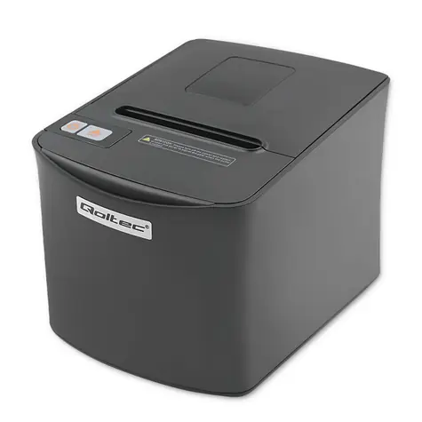 Qoltec 50256 Tiskárna účtenek černá / pokladní / termotiskarna / 250 mm za s / USB / LAN